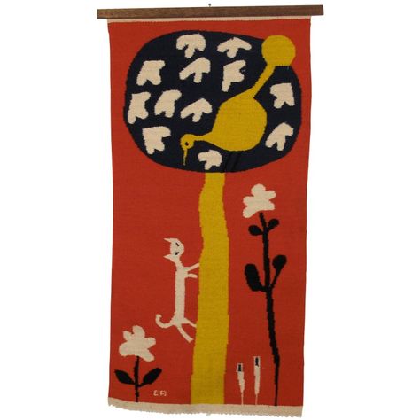 Quilted Tapestry, Evelyn Ackerman, 1950s California, Modern Tapestries, Textile Wall Hangings, Wool Tapestry, Textile Wall Art, Wall Rug, Thread Art