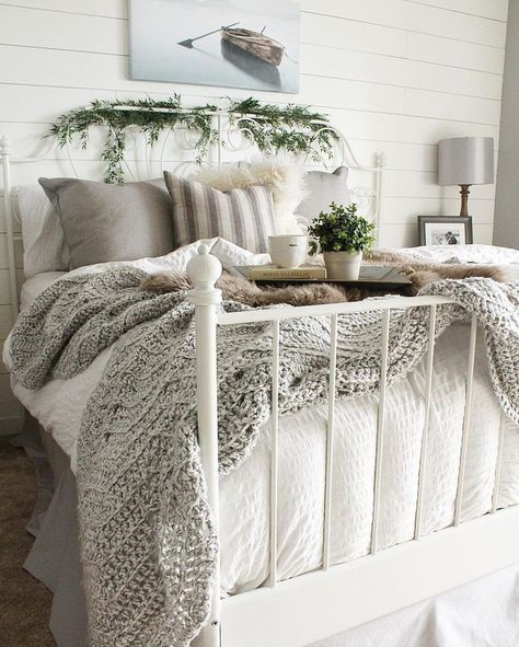 Farmhouse Bedroom | Dale Marie (@bloomingdiyer) on Instagram Ikea Rooms, Modern Farmhouse Bedroom Decor, Farmhouse Bedroom Decor Ideas, Bilik Idaman, Modern Farmhouse Bedroom, Instagram Goals, White Bed, Farmhouse Bedding, Farmhouse Bedroom Decor