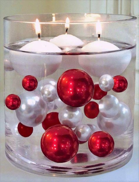 White Floating Candles, Vase Decorations, Pearl Centerpiece, Deco Table Noel, Gel Beads, Water Beads, Vase Fillers, Floating Candles, Candle Set