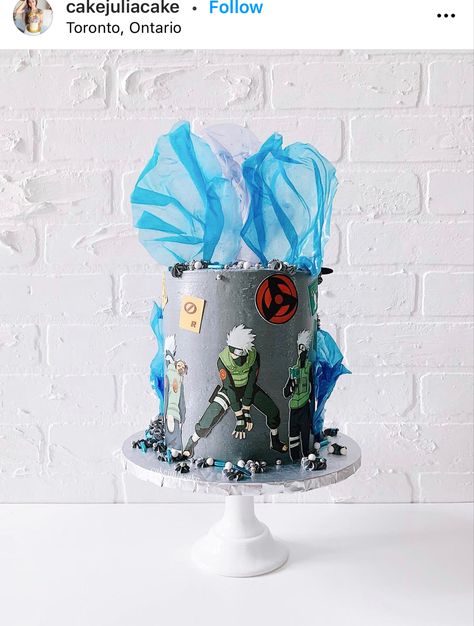 Kakashi Cake Ideas, Kakashi Cake, Naruto Nails, Itachi Cosplay, Music Cake, Anime Cake, Ideas Fiesta, Bday Cake, Kakashi Hatake