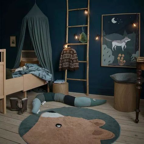 Dark Blue Rooms, Blue Kids Room, Kids Bedroom Inspiration, Animal Rug, Kids Interior Room, Plush Carpet, Nursery Baby Room, Toddler Bedrooms, Blue Rooms