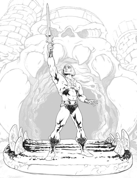 He Man Tattoo, He Man Thundercats, Americana Tattoo, Grayscale Art, Sketch Board, Superhero Coloring, Man Sketch, Drawing Cartoon Characters, Hulk Marvel