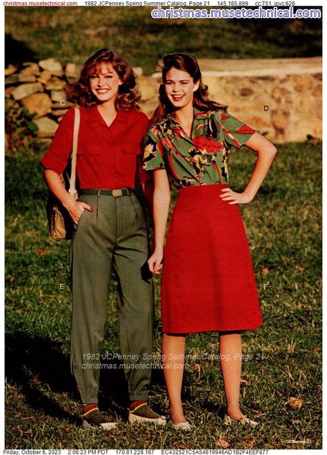 1982 JCPenney Spring Summer Catalog, Page 21 - Catalogs & Wishbooks Early 80s Fashion, 19s Fashion, Vintage Fashion 80s, 1980s Fashion Trends, Fashion 1980s, Old School Fashion, Fashion 80s, 20th Century Fashion, 80s Outfit