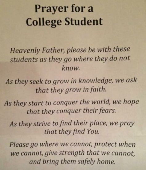 I miss my daughter immensely...2nd year in college...but oh so proud of her. Leaving For College Quotes, Prayer For Daughter, Prayer For Students, Prayer For Son, Prayers For My Daughter, College Parents, Prayer For Parents, College Mom, Party College