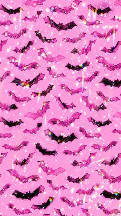 Hot Pink Halloween Wallpaper, Pink Bat Wallpaper, Pink Spooky Wallpaper, Pink Goth Aesthetic Wallpaper, Bats Background, Hot Pink Halloween, Pink Halloween Wallpaper, Halloween Board, Cute Fall Wallpaper