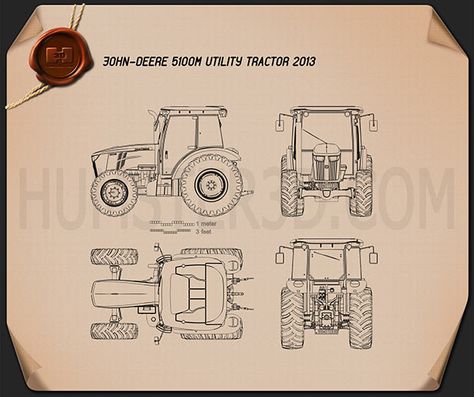 John Deere 5100M Utility Tractor 2013 Blueprint Angus Tattoo, Tractor Blueprint, Wooden Toy Trucks, Utility Tractor, Knife Patterns, Mercedes G Wagon, John Deere Tractor, John Deere Tractors, Massey Ferguson