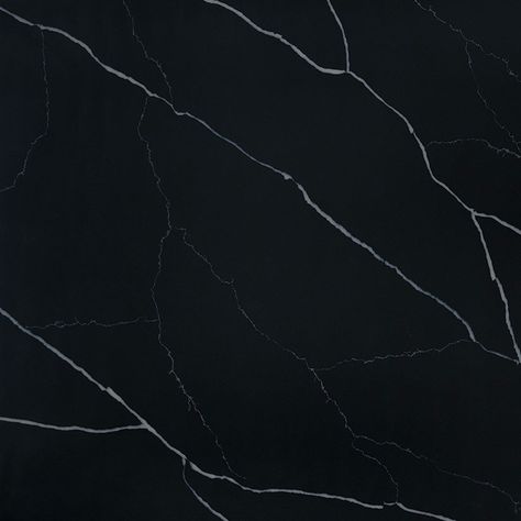 Spotlight Material: Marquina Midnight by MSI This black marble-look quartz with majestic white veining is bold and beautiful, as are sophisticated and dramatic. Marquina Midnight will add a daring dose of affordable glam to your residential or commercial space. It's the essence of mystery as black quartz countertops, accent walls, islands, and floors. This quartz makes an unforgettable statement in kitchens, bathrooms, lobby areas, and elsewhere. Available in 2 cm and 3 cm slabs, as well as pre Black Quartz With White Veining, Black Quartz Countertops, Kitchen 2024, Quartz Kitchen, Black Quartz, Commercial Space, Bold And Beautiful, Black Kitchens, Accent Walls