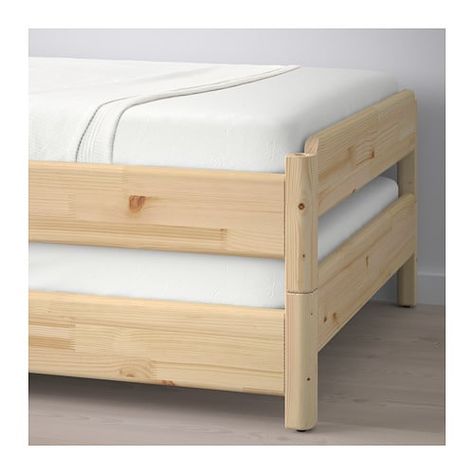 Ikea Utåker, Stackable Bed, Cama Ikea, Murphy Bed Ikea, Spare Bed, Murphy Bed Plans, Smart Tiles, Ikea Bed, Low Bed