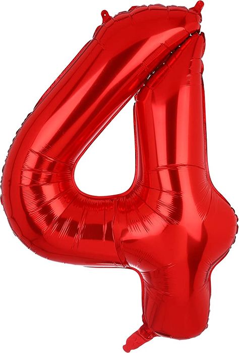 Amazon.com: 40 Inch 4 Red Number Balloons Mylar Foil Helium Digital Balloons Baby Shower 4st Birthday Party Decor Supplies : Toys & Games Birthday Number Balloons Photo Ideas, Red Colour Images, Giant Number Balloons, 4 Balloon, Background Studio, Cherry Red Color, Blue Background Images, Big Balloons, Birthday Supplies