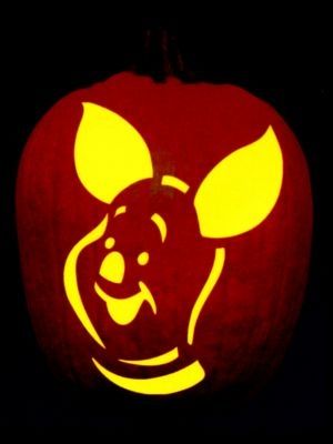 Piglet Winnie The Poo Pumpkin Carving, Fancy Pumpkin Carving Ideas, Disney Pumpkin Carving Ideas Easy, Winnie The Pooh Pumpkin Stencil, Piglet Pumpkin Painting, Pumpkin Carving Ideas Cartoon, Ratatouille Pumpkin Carving, Piglet Pumpkin Carving, Winnie The Pooh Pumpkin Carving