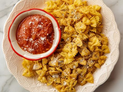 Fried Pasta Recipe | Ree Drummond | Food Network Pioneer Woman 5 Cheese Pasta, Pioneer Woman Steakhouse Pasta, Fried Farfalle, Food Network Recipes Pioneer Woman, Fried Pasta, Ree Drummond Recipes, Food For Special Event, Food Net, Farfalle Pasta