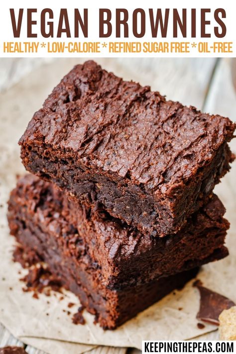 Healthy Vegan Brownies, Low Calorie Brownies, Vegan Brownies Easy, Gluten Free No Bake, Refined Sugar Free Desserts, Vegan Chocolate Brownies, Savoury Tarts, Vegan Brownies Recipe, Sugar Free Brownies