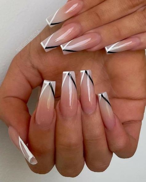 Pin on Nails Space Nail Art, Negative Space Nail Art, Unghie Sfumate, Negative Space Nails, Space Nails, Classy Acrylic Nails, Acrylic Nails Coffin Short, Nagel Inspo, Acrylic Nails Coffin