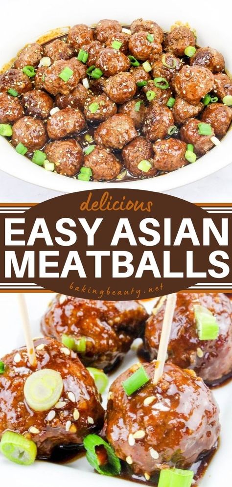 Asian Meatballs, 4th of july party ideas, easy appetizers, party food Asian Food Party, Chinese Appetizers, Asian Meatballs, Asian Appetizers, Appetizer Meatballs, Meatball Recipes Easy, Easy Asian, Meatball Recipe, Party Appetizers Easy