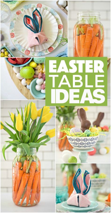 No need to break your wallet for beautiful decor, impress your guests with these inexpensive and simple Easter table ideas! Easter Table Ideas, Easter Brunch Decorations, Quirky Diy, Easter Food Crafts, Diy Osterschmuck, Easter Dinner Table, Simple Table Settings, Easter Table Settings, Spring Brunch