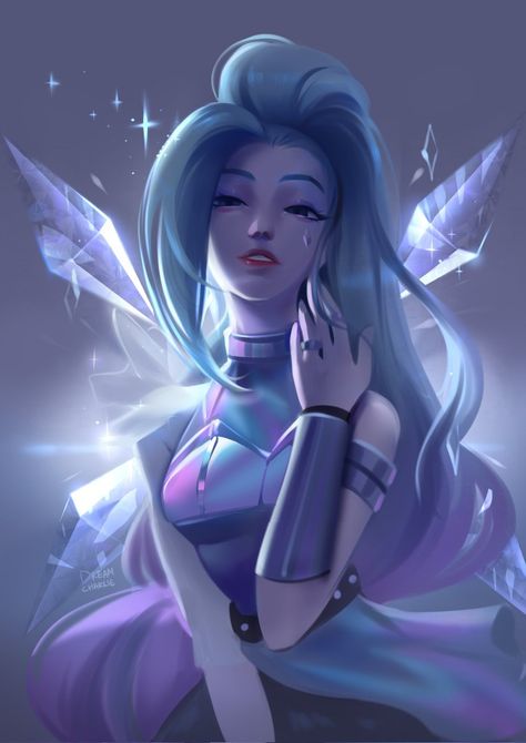 dreamcharlie_ KDA Seraphine Kda Seraphine, Voice Lines, Steven Universe Wallpaper, Notice Me, Splash Art, Her Voice, Riot Games, Lol League Of Legends, Video Game Art