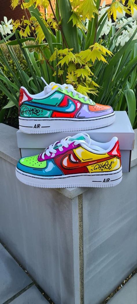 Vetements Shoes, Custom Sneakers Diy, Custom Painted Shoes, Diy Sneakers, Custom Shoes Diy, Painted Sneakers, Custom Nike Shoes, Sneaker Art, Shoes Diy