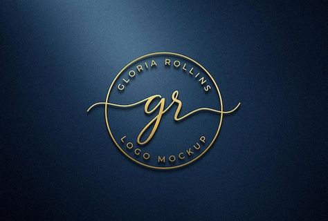 3d gold logo mockup on dark blue wall | Premium Psd #Freepik #psd #logo-branding #logo-mockup #logo-mockup-branding #luxury-logo-mockup Navy And Gold Branding, Branding Luxury, Mockup Logo, Gold Logo Design, Dark Blue Walls, Photo Logo Design, Logo Mockup, Branding Mockups, Luxury Logo