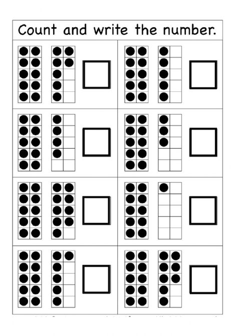 Kindergarten Tens And Ones, Grade R Math Activities, Tens Frame Kindergarten Free Printable, Ten And Ones Worksheet, Count By Tens Activities, Tens Frame Worksheet, Counting To 20 Worksheets Free Printable, Ten Frame Worksheet, Ones And Tens Activities