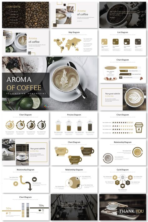 Coffee Ppt Template, Coffee Template Background, Coffee Layout Design, Coffee Presentation Design, Coffee Template Design, Coffee Presentation Ideas, Coffee Proposal, Cafe Proposal, Coffee Brochure