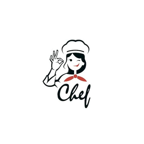 Chef Woman, Women Chef, Chef Logo, Kitchen Logo, Woman Design, Female Chef, Kitchen Decor Wall Art, Premium Vector, Graphic Resources