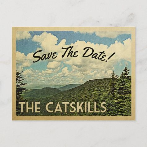 Catskills Mountains Save The Date Vintage Postcard Vintage Postcards Decor, Vintage Postcard Display, Catskills Mountains, Vintage Postcards Printable, New Years Eve Images, Save The Date Vintage, Postcard Display, Happy Christmas Card, Nyc Apt