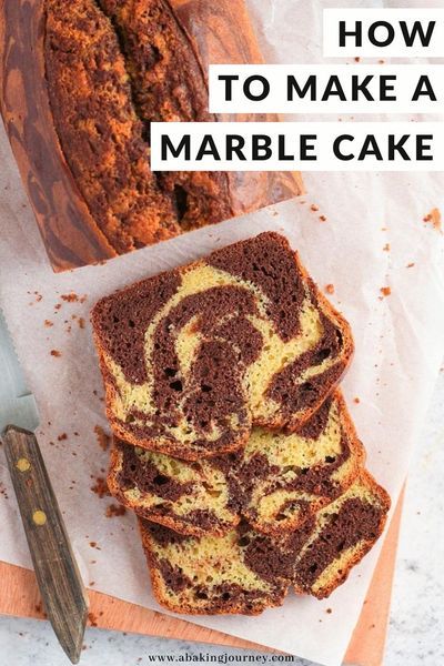 Half Chocolate Half Vanilla Cake, Easy Loaf Cake Recipes, Easy Marble Cake Recipe, Potica Bread Recipe, Chocolate Marble Loaf Cake, Cake Loaves, Marble Loaf Cake, Marble Loaf, Afternoon Tea Cake