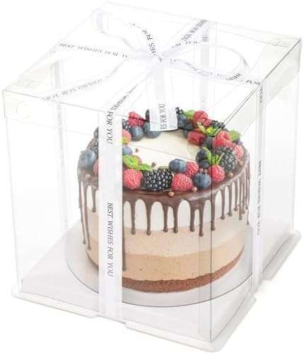 OEM 6 Pcs Clear Cake Box with Ribbon, 2-Layer Tall Cake Packaging Boxes 8x8x9 Inch, PET Cake Carrier Transport Container for Tiered Cake, Transparent Gift Display Boxes with Lid for Birthday Party Manufacturer Check more at https://www.alppm.com/product/oem-6-pcs-clear-cake-box-with-ribbon-2-layer-tall-cake-packaging-boxes-8x8x9-inch-pet-cake-carrier-transport-container-for-tiered-cake-transparent-gift-display-boxes-with-lid-for-birthday-party-man Cake Transparent, Pet Cake, Clear Cake, Tall Cake, Gift Display, Tall Cakes, Cake Carrier, Product Showcase, Mens Birthday Party