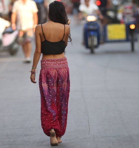 1,924 Likes, 13 Comments - One Tribe Apparel (@onetribeapparel) on Instagram: “FREE Aladdin Pants or Kimono on all orders over $20 Plus 25% off  offer at checkout, while…” Thailand Pants, Thai Harem Pants, I'm Exhausted, Bohemian Pants, Festival Pants, Pink Peacock, Harem Pant, Walking Barefoot, Hippie Pants