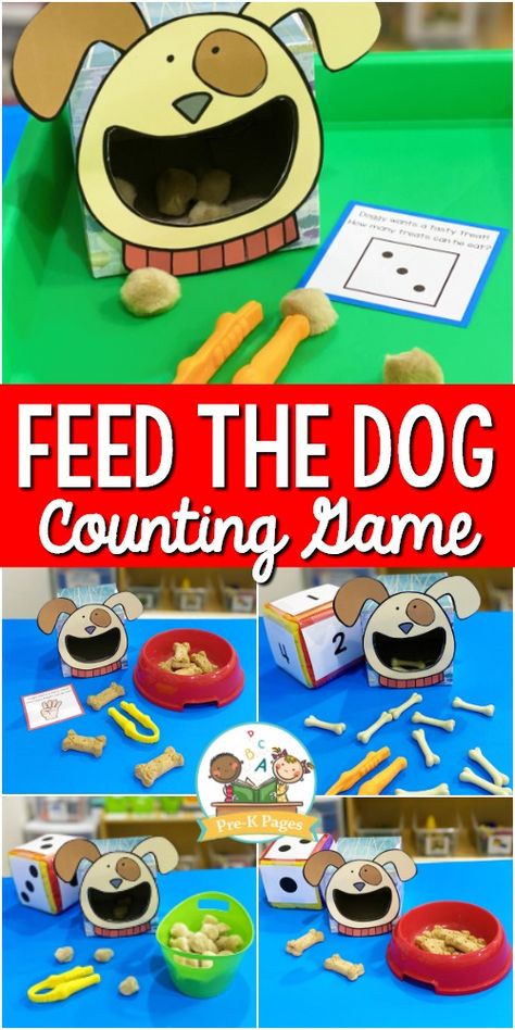 Feed the Dog Counting Activity - Pre-K Pages Go Dog Go Activities Preschool, Go Dog Go Activities, Pre K Classroom, Counting Activities Preschool, Early Childhood Activities, Pre K Pages, Pets Preschool Theme, Counting Activity, Teaching Numbers