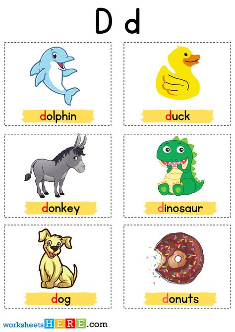 Letter D Pictures For Preschool, Words That Start With D, Letter With Pictures, D Words, Letter Pictures, Letter A Words, Words List, Classroom Planning, D Letter