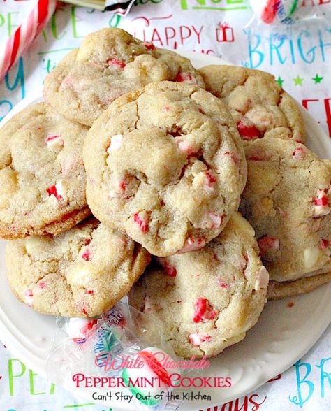 White Chocolate Peppermint Cookies use white chocolate chips & Andes peppermint crunch baking chips. Great 4 holiday baking. Peppermint Crunch Baking Chips, White Chocolate Mint Cookies, Andes Peppermint Recipes, Recipes With Andes Baking Chips, Andes Peppermint Crunch Cookies, Peppermint Baking Chips Recipes, Andes Peppermint Cookies, Andes Peppermint Crunch Recipes, Peppermint Cookies Chocolate