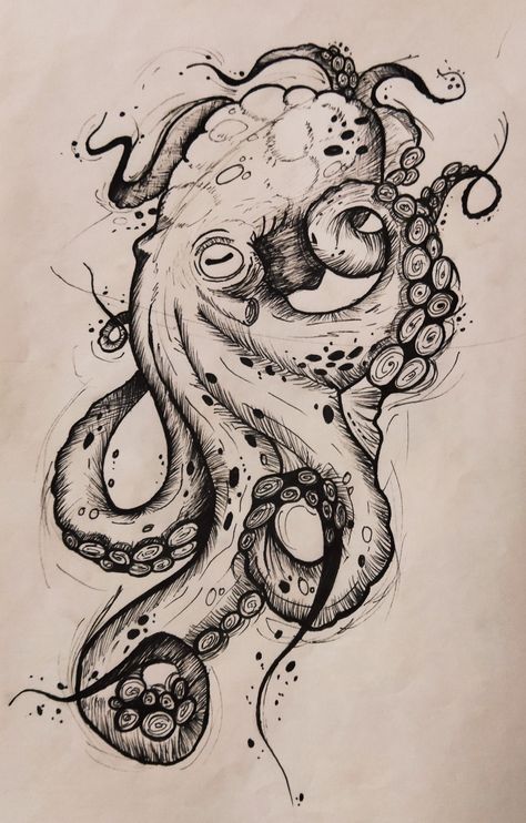 Octopus Tattoo Design, Octopus Tattoos, Octopus Tattoo, Octopus Art, Tattoo Design Drawings, Cool Art Drawings, Sketchbook Art Inspiration, A Tattoo, 귀여운 동물