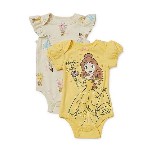 Disney Baby Girls 2-pc. Princess Bodysuit, Color: Yellow - JCPenney Disney Baby Clothes Girl, Disney Baby Clothes, New Born Baby, Future Children, Baby Disney, Future Kids, Newborn Baby