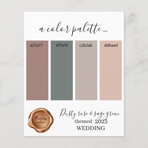 Dusty rose and sage green Wedding colors Palette C  Zazzle Green Wedding Colors Palette, Wedding Colors Palette, Plum Wedding Colors, Sage Green Wedding Colors, Rust Wedding, Plum Wedding, Green Wedding Colors, Sage Green Wedding, Colors Palette