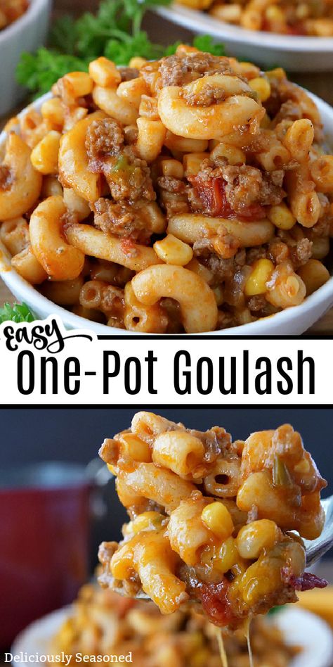 Gulosh Recipe, Recipes With Macaroni Noodles, Recipes With Elbow Noodles, One Pot Goulash, Elbow Pasta Recipes, Elbow Macaroni Recipes, Ground Beef Goulash, Best Goulash Recipes, Easy Goulash Recipes