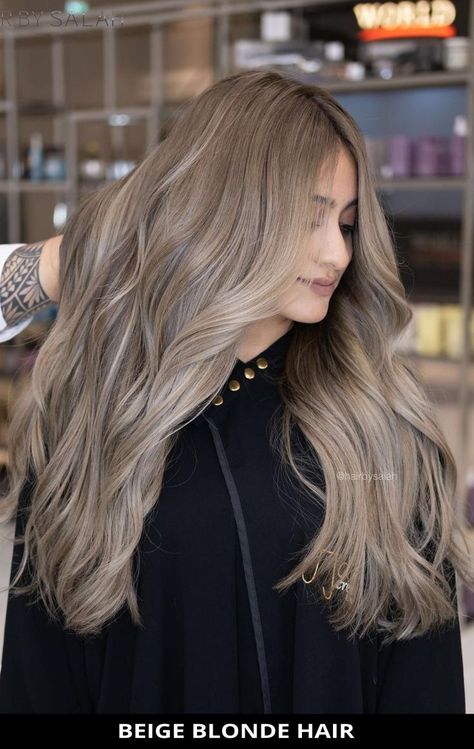 Ash Blonde Hair With Highlights, Dark Blonde Hair Color Ideas, Beige Hair Color, Dark Ash Blonde Hair, Beige Blonde Hair Color, Ash Blonde Hair Balayage, Beige Blonde Balayage, Blond Beige, Beige Blonde Hair