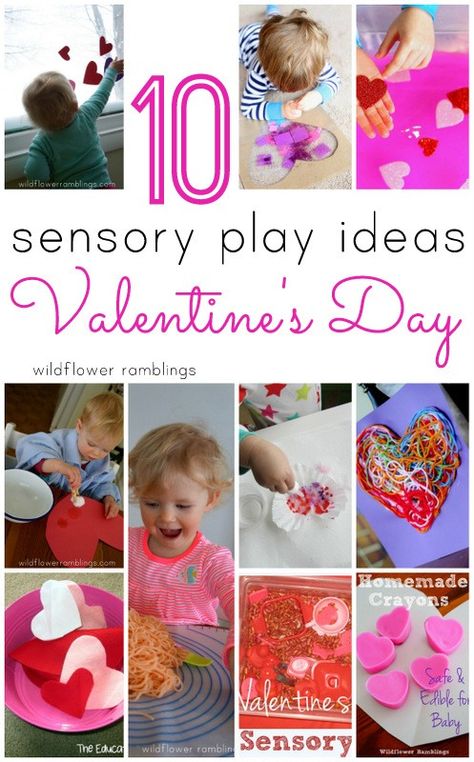 10 sensory play ideas for Valentine's Day Vday Crafts, Messy Play Activities, Valentine Sensory, Sensory Play Ideas, Messy Crafts, Cloud Dough, Paper Shredder, Heart Cakes, Children Activities