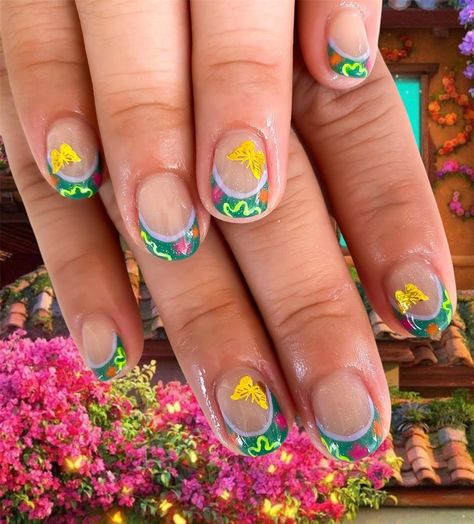 Encanto Theme Nails, Encanto Themed Nails, Encanto Nails Designs, Encanto Nails, Encanto Theme, Encanto Cake, Theme Nails, Encanto Party, Disney Nails