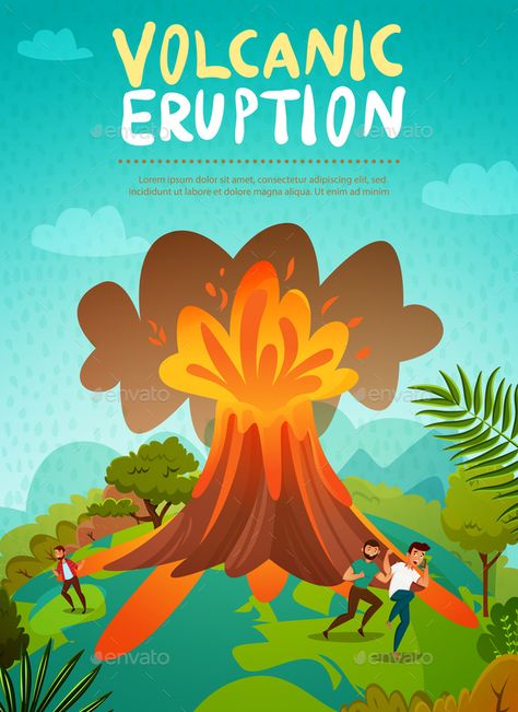 Volcano Eruption Background Volcano Eruption Illustration, Volcanic Eruption Infographic, Volcano Infographic, Poster Bencana, Volcano Background, Volcano Illustration, Volcano Poster, Volcano Pictures, Thank You Poster