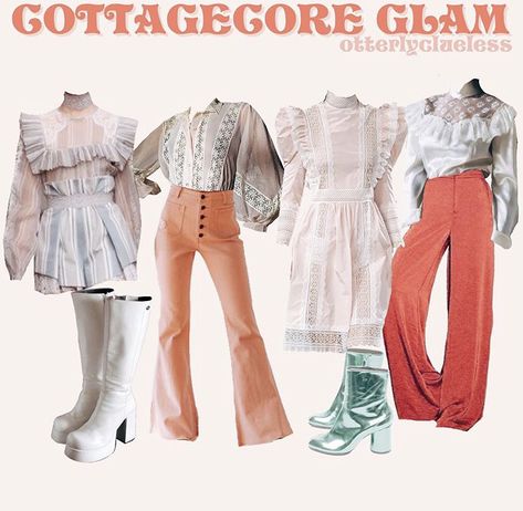 Cottagecore Glam Aesthetic, Glamcore Outfit, Soft Light Aesthetic Outfits, Cottagecore Glam Outfit, Bloom Core Outfits, Cottagecore Glam, Alt Clothes, Mood Clothes, Fashion Corner