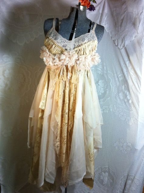 Upcycled Wedding Dress, Upcycled Wedding, Corset Back Dress, Eco Dresses, Wedding Dress Bohemian, Electric Forest, Vintage Slip Dress, Fairy Dresses, Corset Back