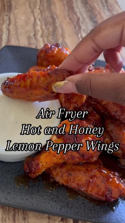 Alyrica Cooper on TikTok Hot Wing Sauce Recipe, Lemon Pepper Wings Recipe, Honey Lemon Pepper Wings, Wings Recipe Baked, Chicken Wing Recipes Fried, Hot Wing Recipe, Hot Wing Sauces, Wing Sauce Recipes, Lemon Pepper Wings