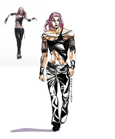 Jotaro Outfit Ideas, Jojo Outfit Ideas, Jjba Inspired Outfits, Jojo Inspired Outfits, Doppio Fanart, Jojo's Bizarre Adventure Fashion, Diavolo Jojo, Jojo Outfits, Jojo Fashion