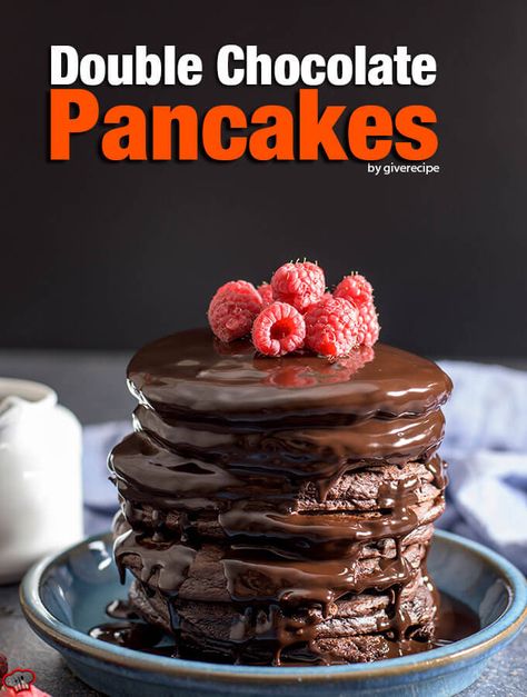 Double Chocolate Pancakes Double Chocolate Pancakes, Chocolate Pancakes, Keto Pancakes, Creamy Parmesan, Parmesan Sauce, Tasty Chocolate Cake, Pumpkin Pancakes, Instant Recipes, Pancakes And Waffles