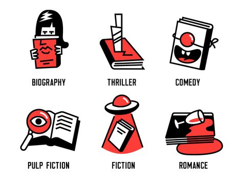 Literary Genres by Sergey Ershov Literature Images, Literary Genres, Book Website, Wine Icon, Library Icon, Literary Genre, Flat Design Icons, Book Genre, Book Festival