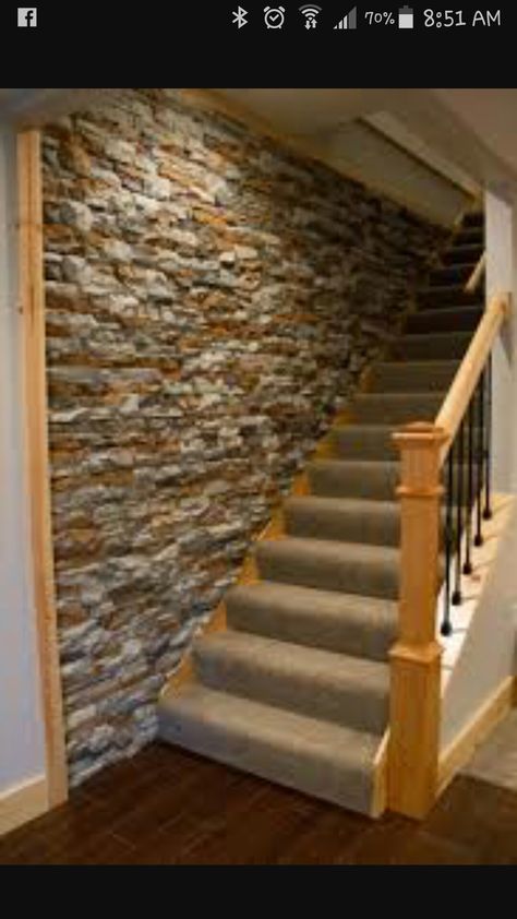 Faux brick stairwell