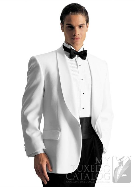 White 'Gerard' Tuxedo White Tuxedo Wedding, Tuxedo Suit For Men, Groom Tuxedo Wedding, Tuxedo Wedding Suit, Groom Tuxedo, White Tuxedo, Tuxedo Style, Groomsmen Suits, Business Pants