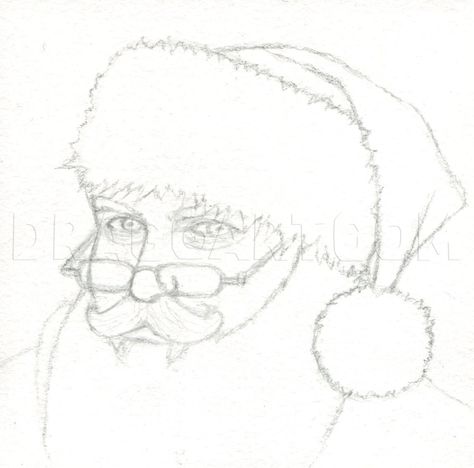 Santa Sketch, Draw Santa, Reindeer Drawing, Santa Claus Drawing, Xmas Drawing, Christmas Sketch, How To Draw Santa, Santa Paintings, Christmas Paintings On Canvas