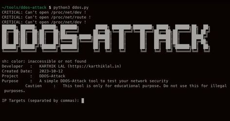 This script is designed for educational purposes only and allows users to simulate a DDoS attack. Please note that hacking is illegal and this script should not be used for any malicious activities. It is intended to help users better understand how DDoS attacks work and how to protect their systems from such attacks. This Tool is made for educational purposes only. Do not attempt to violate the law with anything contained here. #hacking #hacker #cybersecurity #ethicalhacking #hackers #linu... Cs Aesthetic, Cybersecurity Infographic, Ddos Attack, Life Hacks Computer, For Educational Purposes Only, Network Security, Hacking Computer, Programming, Keto Diet